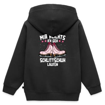Eislaufen - Kinder Premium Organic Zip Hoodie - Schwarz - Hinten - AI Model Kid Male (0cm)