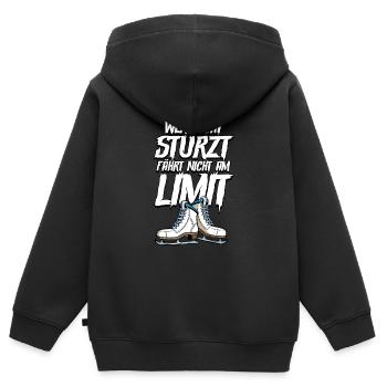Eislaufen - Kinder Premium Organic Zip Hoodie - Schwarz - Hinten - AI Model Kid Male (0cm)