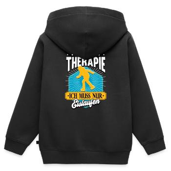 Eislaufen - Kinder Premium Organic Zip Hoodie - Schwarz - Hinten - AI Model Kid Male (0cm)
