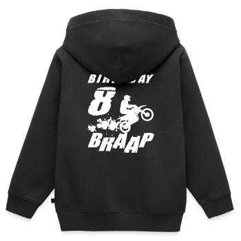 Eight 8yr 8th Motocross Birthday Boy 8 Years Old - Kinder Premium Organic Zip Hoodie - Schwarz - Hinten - AI Model Kid Male (0cm)