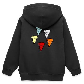 Tornado - Kinder Premium Organic Zip Hoodie - Schwarz - Hinten - AI Model Kid Male (0cm)