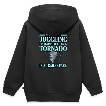 Tornado - Kinder Premium Organic Zip Hoodie - Schwarz - Hinten - AI Model Kid Male (0cm)
