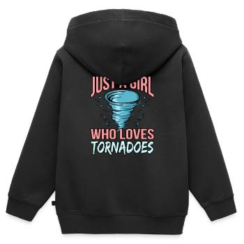 Tornado - Kinder Premium Organic Zip Hoodie - Schwarz - Hinten - AI Model Kid Male (0cm)