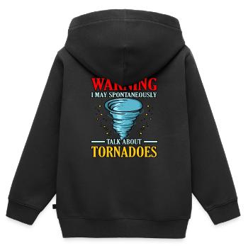 Tornado - Kinder Premium Organic Zip Hoodie - Schwarz - Hinten - AI Model Kid Male (0cm)