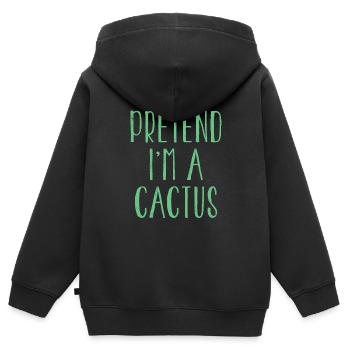 Drôle de prétendant que je suis cactus costume pour Halloween - Sweat Premium à capuche zippé enfant bio - noir - Dos - AI Model Kid Male (0cm)
