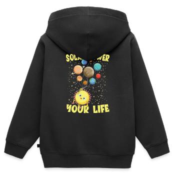Solar Power Your Life für einen Hobby Astronomen - Kinder Premium Organic Zip Hoodie - Schwarz - Hinten - AI Model Kid Male (0cm)