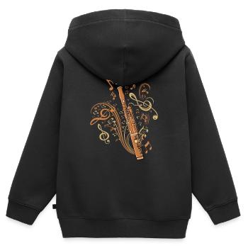 Oboe Spieler Musikinstrument Big Band Fagott - Kinder Premium Organic Zip Hoodie - Schwarz - Hinten - AI Model Kid Male (0cm)