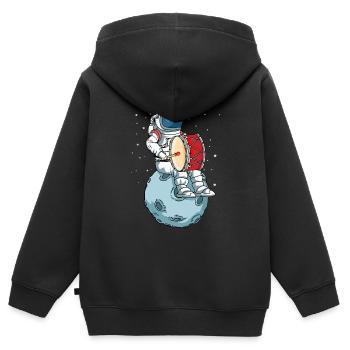 Große Trommel Big Band Orchester Bassdrum Trommel - Kinder Premium Organic Zip Hoodie - Schwarz - Hinten - AI Model Kid Male (0cm)