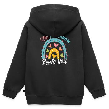 Sensibilisation à la santé mentale Dépression Suicide Prévenir - Sweat Premium à capuche zippé enfant bio - noir - Dos - AI Model Kid Male (0cm)