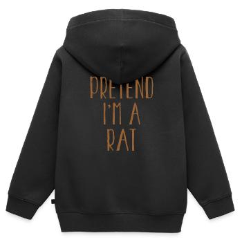 Drôle de faire semblant que je suis un costume de rat pour Halloween - Sweat Premium à capuche zippé enfant bio - noir - Dos - AI Model Kid Male (0cm)