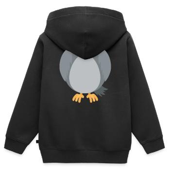 Drôle de costume de hibou animal pour Halloween - Sweat Premium à capuche zippé enfant bio - noir - Dos - AI Model Kid Male (0cm)