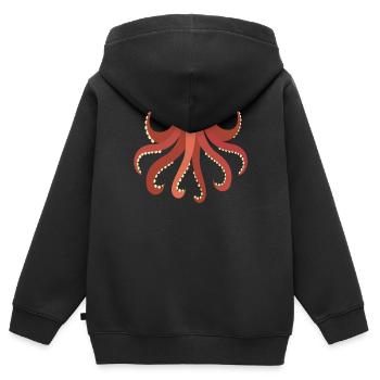 Drôle de costume de pieuvre animal pour Halloween - Sweat Premium à capuche zippé enfant bio - noir - Dos - AI Model Kid Male (0cm)