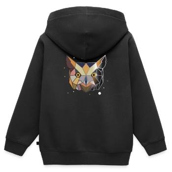 Eule Polygon Kunst Tier Geometrie - Kinder Premium Organic Zip Hoodie - Schwarz - Hinten - AI Model Kid Male (0cm)