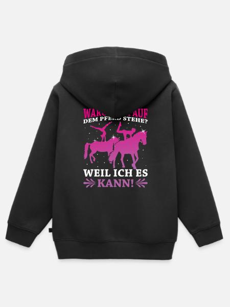 Voltigieren - Kinder Premium Organic Zip Hoodie - Schwarz