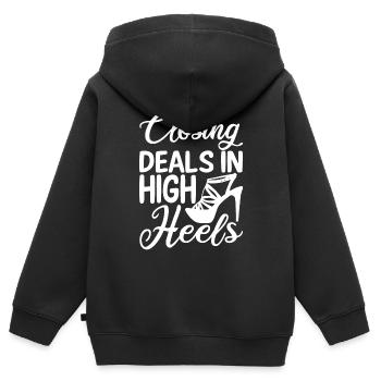 Schließen Von Angeboten In High Heels Real Estate - Kinder Premium Organic Zip Hoodie - Schwarz - Hinten - AI Model Kid Male (0cm)