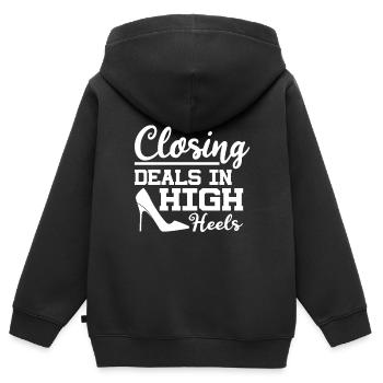 Abschluss Von Geschäften In High Heels - Kinder Premium Organic Zip Hoodie - Schwarz - Hinten - AI Model Kid Male (0cm)