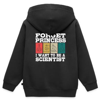 Vergessen Sie Prinzessin Ich Möchte Ein - Kinder Premium Organic Zip Hoodie - Schwarz - Hinten - AI Model Kid Male (0cm)