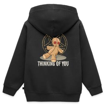 Creepy Pentagram Satanic Horror Scary Halloween - Kinder Premium Organic Zip Hoodie - Schwarz - Hinten - AI Model Kid Male (0cm)