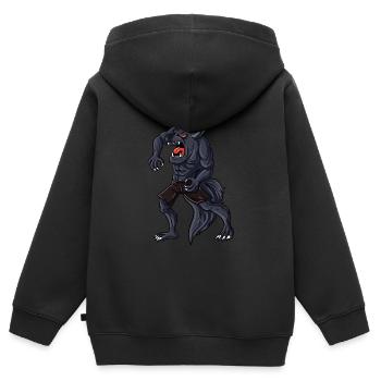 Werwolf - Kinder Premium Organic Zip Hoodie - Schwarz - Hinten - AI Model Kid Male (0cm)