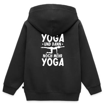 Yoga - Kinder Premium Organic Zip Hoodie - Schwarz - Hinten - AI Model Kid Male (0cm)