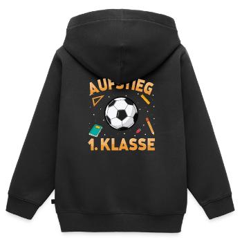 Aufstieg 1. Klasse Fußball Schulkind Schulstart - Kinder Premium Organic Zip Hoodie - Schwarz - Hinten - AI Model Kid Male (0cm)