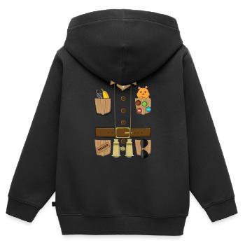 Drôle de costume de zoo pour Halloween - Sweat Premium à capuche zippé enfant bio - noir - Dos - AI Model Kid Male (0cm)