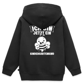 Kindergartenkind Biene Kindergarten Start Geschenk - Kinder Premium Organic Zip Hoodie - Schwarz - Hinten - AI Model Kid Male (0cm)