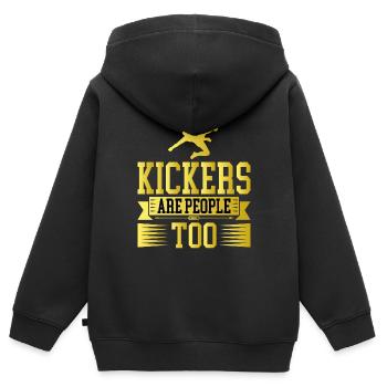 Kickers Are People Too 15 - Kids Premium Organic Zip-up Hoodie - black - Back - AI Model Kid Male (0cm)
