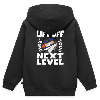 Schule Studuim Abschlussfeier Bestanden - Kinder Premium Organic Zip Hoodie - Schwarz - Hinten - AI Model Kid Male (0cm)