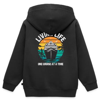 Live Live One Cruise Zu Einem Zeitschiff - Kinder Premium Organic Zip Hoodie - Schwarz - Hinten - AI Model Kid Male (0cm)