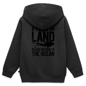 If Found On Land Please Return To The Ocean Scuba - Kinder Premium Organic Zip Hoodie - Schwarz - Hinten - AI Model Kid Male (0cm)