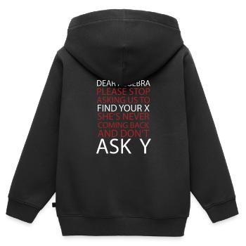 Liebe Algebra - Kinder Premium Organic Zip Hoodie - Schwarz - Hinten - AI Model Kid Male (0cm)