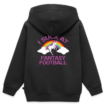 I Suck On The Fantasy Football Loser - Kids Premium Organic Zip-up Hoodie - black - Back - AI Model Kid Male (0cm)