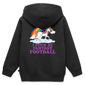 Ich Lutsche Am Fantasy Football -Verlierer - Kinder Premium Organic Zip Hoodie - Schwarz - Hinten - AI Model Kid Male (0cm)