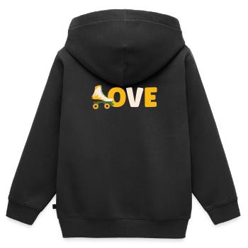 Roller Skate Roller Skating Roller Derby - Sweat Premium à capuche zippé enfant bio - noir - Dos - AI Model Kid Male (0cm)