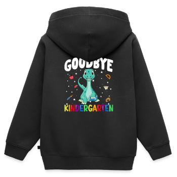 Goodbye Kindergarten Dino Schultüte - Kinder Premium Organic Zip Hoodie - Schwarz - Hinten - AI Model Kid Male (0cm)