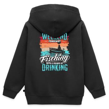 Pêcheur pêcheur Pêcheurs - Sweat Premium à capuche zippé enfant bio - noir - Dos - AI Model Kid Male (0cm)