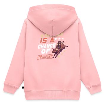 Rodeo Bull Riding Livestock Show Bovins fermiers - Sweat Premium à capuche zippé enfant bio - rose - Dos - AI Model Kid Female (0cm)