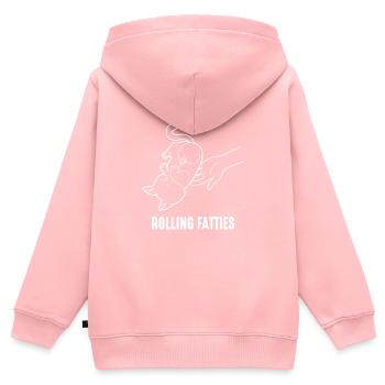 Rolling Fatties Chonk Cat Meme Lustige Dicke Katze - Kinder Premium Organic Zip Hoodie - Rosa - Hinten - AI Model Kid Female (0cm)