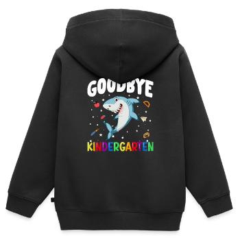 Goodbye Kindergarten Hai Einschulung Schule - Kinder Premium Organic Zip Hoodie - Schwarz - Hinten - AI Model Kid Male (0cm)