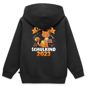 Endlich Schulkind 2023 1. Klasse - Kinder Premium Organic Zip Hoodie - Schwarz - Hinten - AI Model Kid Male (0cm)