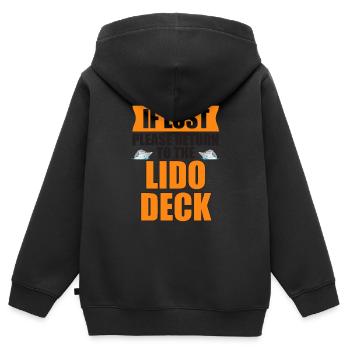 If Lost please return to the Lido Deck lustiges - Kinder Premium Organic Zip Hoodie - Schwarz - Hinten - AI Model Kid Male (0cm)