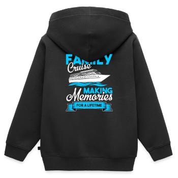 Croisière Croisière Vacances Croisière Familiale - Sweat Premium à capuche zippé enfant bio - noir - Dos - AI Model Kid Male (0cm)