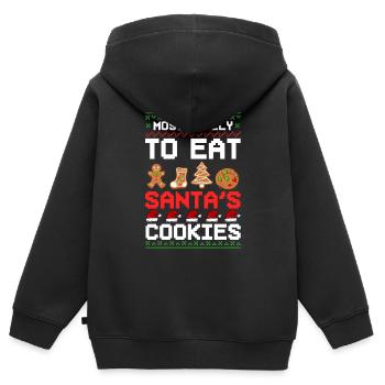 Biscuits de Noël Biscuits Cuisson Biscuits de Noël - Sweat Premium à capuche zippé enfant bio - noir - Dos - AI Model Kid Male (0cm)