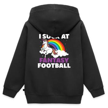 I suck at the fantasy football loser - Kids Premium Organic Zip-up Hoodie - black - Back - AI Model Kid Male (0cm)