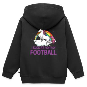 I suck at the fantasy football loser - Kids Premium Organic Zip-up Hoodie - black - Back - AI Model Kid Male (0cm)