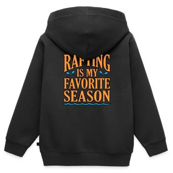 Saison de rafting - Sweat Premium à capuche zippé enfant bio - noir - Dos - AI Model Kid Male (0cm)