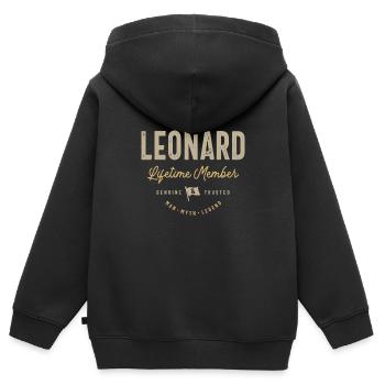 Team Leonard Lifetime Mitglied Personalisierter Name - Kinder Premium Organic Zip Hoodie - Schwarz - Hinten - AI Model Kid Male (0cm)