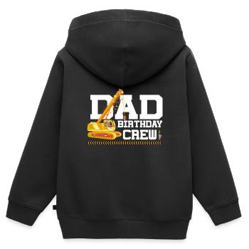 Papa Geburtstag Crew Konstruktion Thema - Kinder Premium Organic Zip Hoodie - Schwarz - Hinten - AI Model Kid Male (0cm)