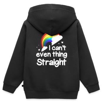 Ich Kann Nicht Einmal Denken - Kinder Premium Organic Zip Hoodie - Schwarz - Hinten - AI Model Kid Male (0cm)